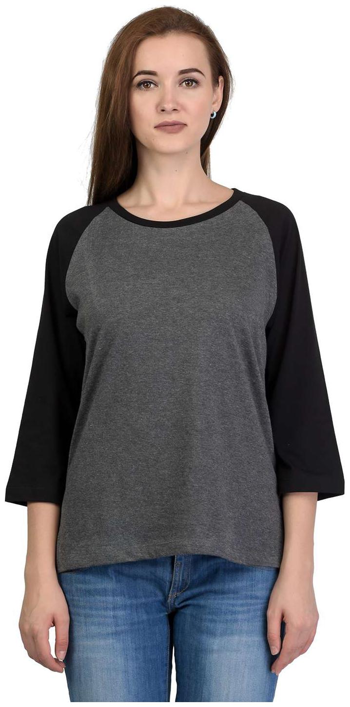 

Kalt Women s Dual Colour 3 4th Sleeves Round Neck Cotton Blend Top T-Shirt