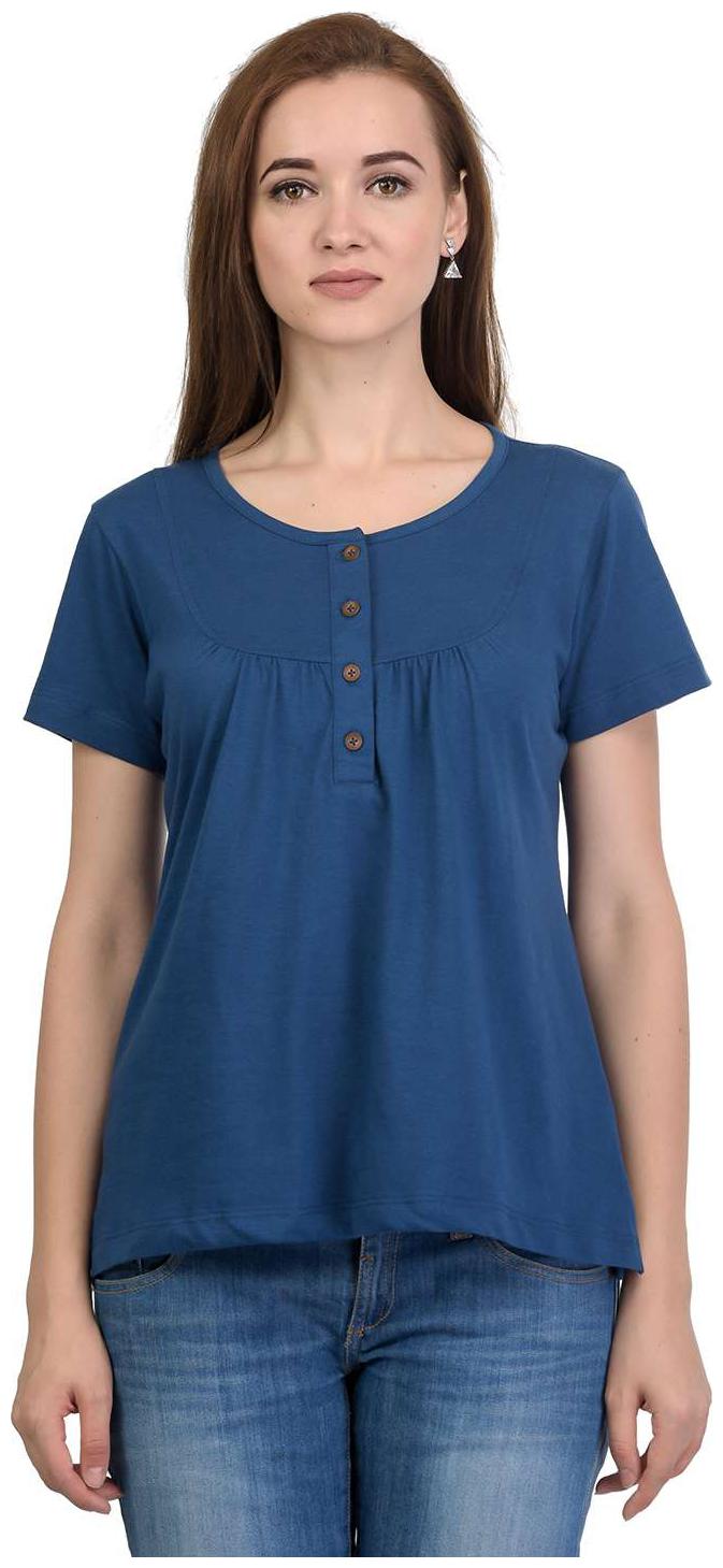 

Kalt Women s Half Sleeves Henley Neck Cotton Blend Top T-Shirt
