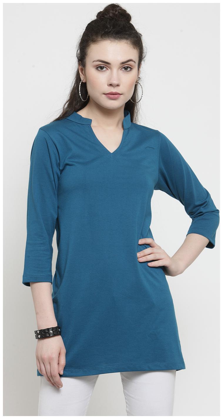 

Kalt Women Solid Regular tunic - Blue