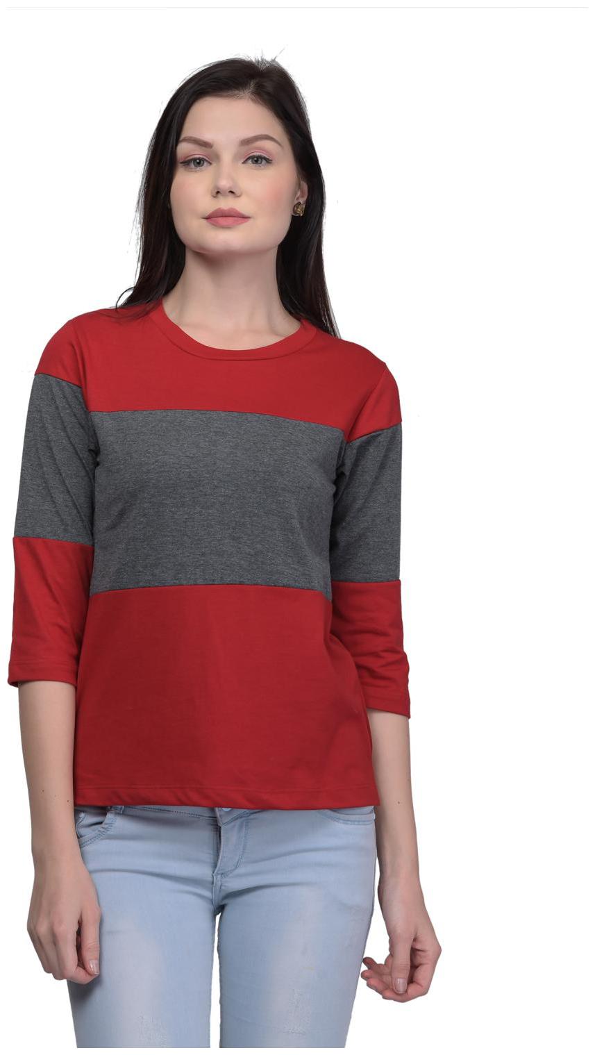 

Kalt Women Striped Regular top - Red Grey