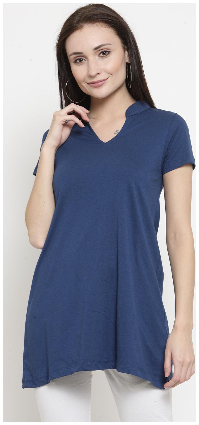 

Kalt Women Solid Regular tunic - Blue
