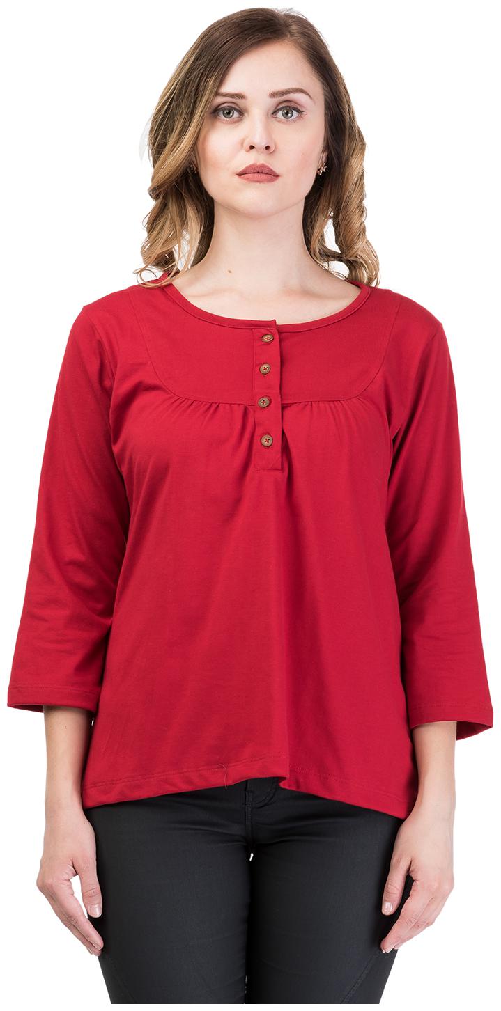 

Kalt Women Printed A-line top - Red
