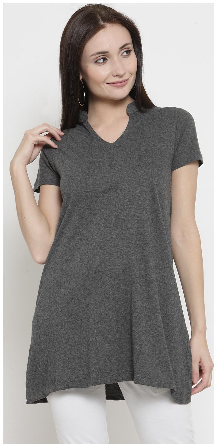

Kalt Women Solid Regular tunic - Grey