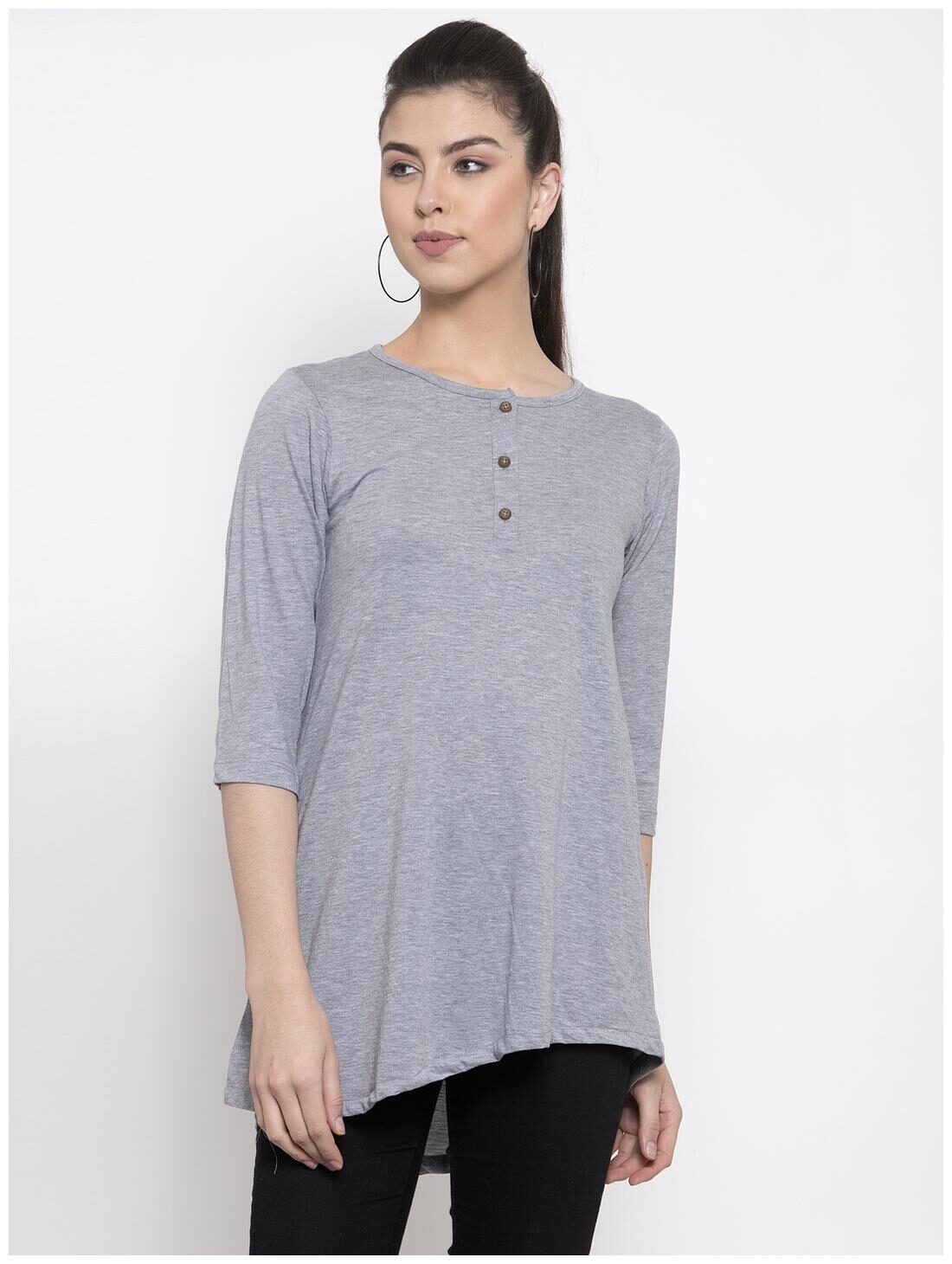 

Kalt Women Solid Regular tunic - Grey