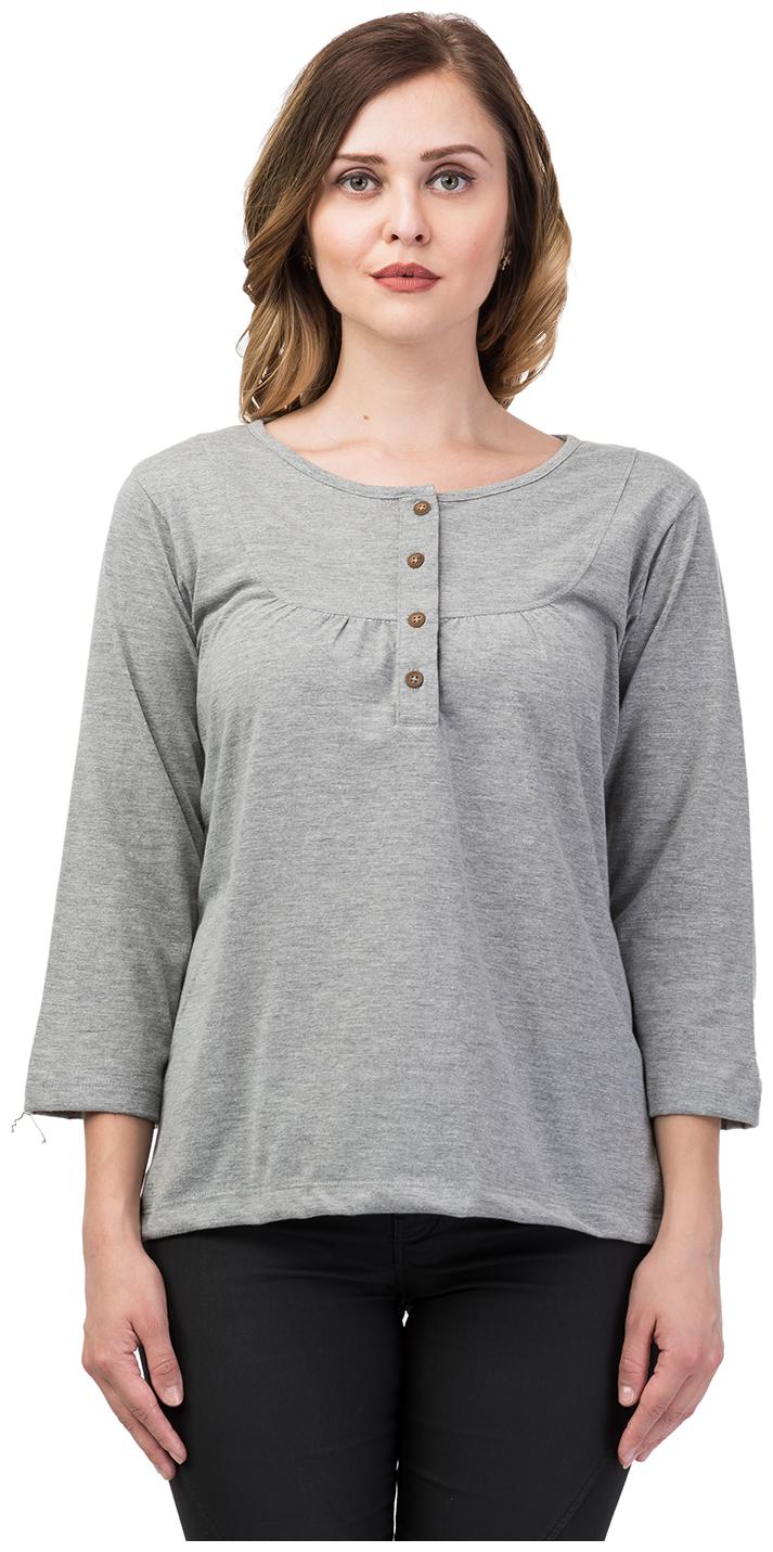 

Kalt Women s 3 4th Sleeves Henley Neck Cotton Blend Top T-shirt