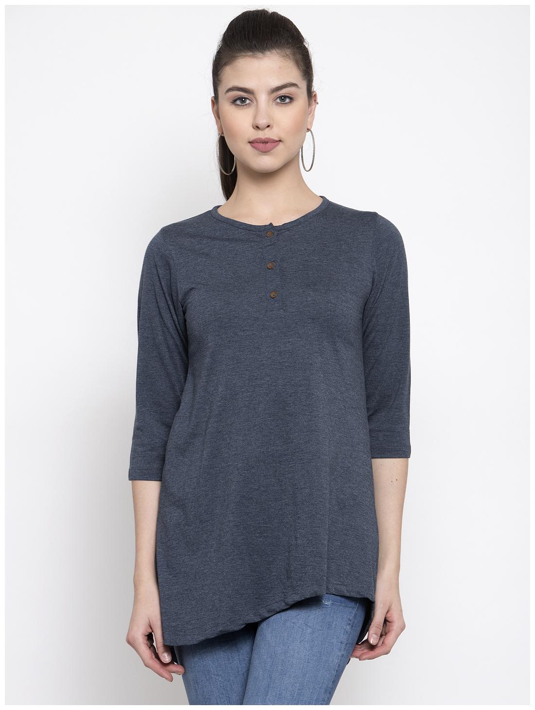 

Kalt Women Solid Regular tunic - Blue