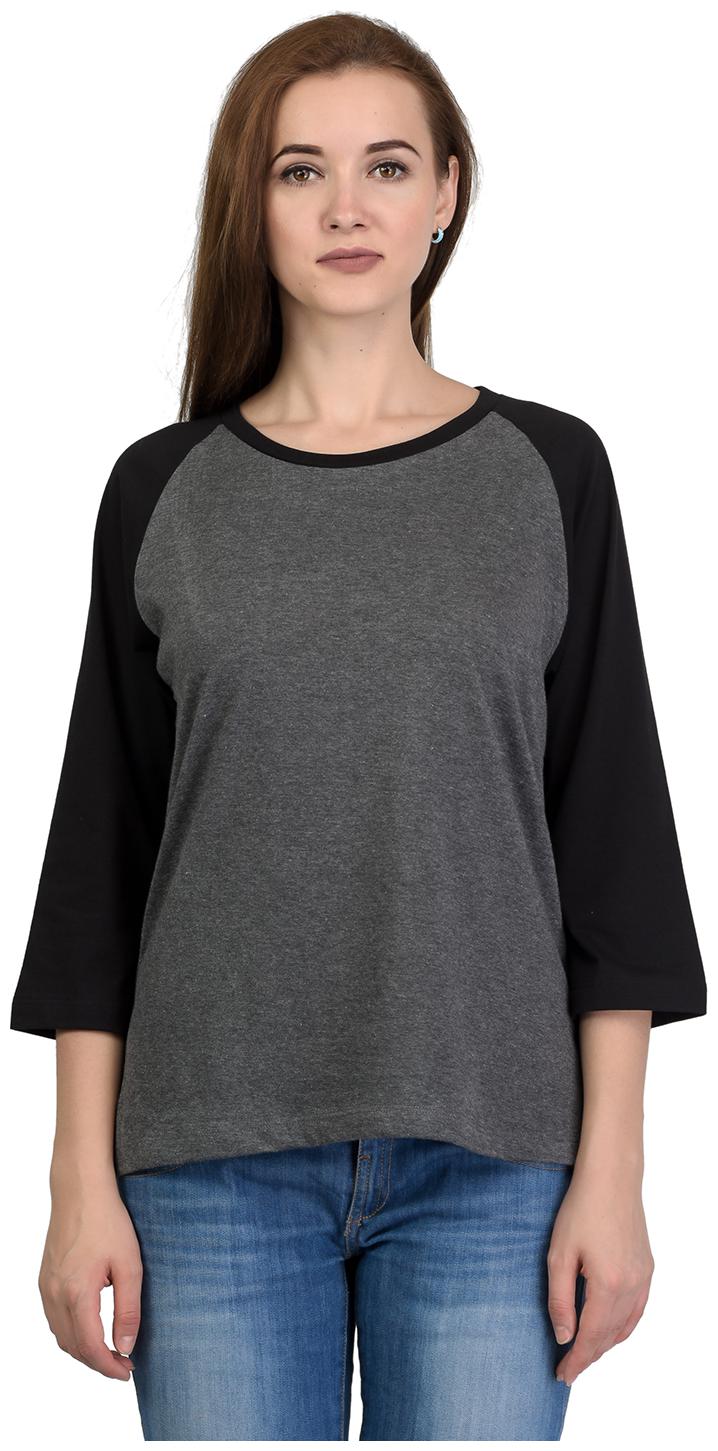 

Kalt Women s Dual Colour 3 4th Sleeves Round Neck Cotton Blend Top T-Shirt