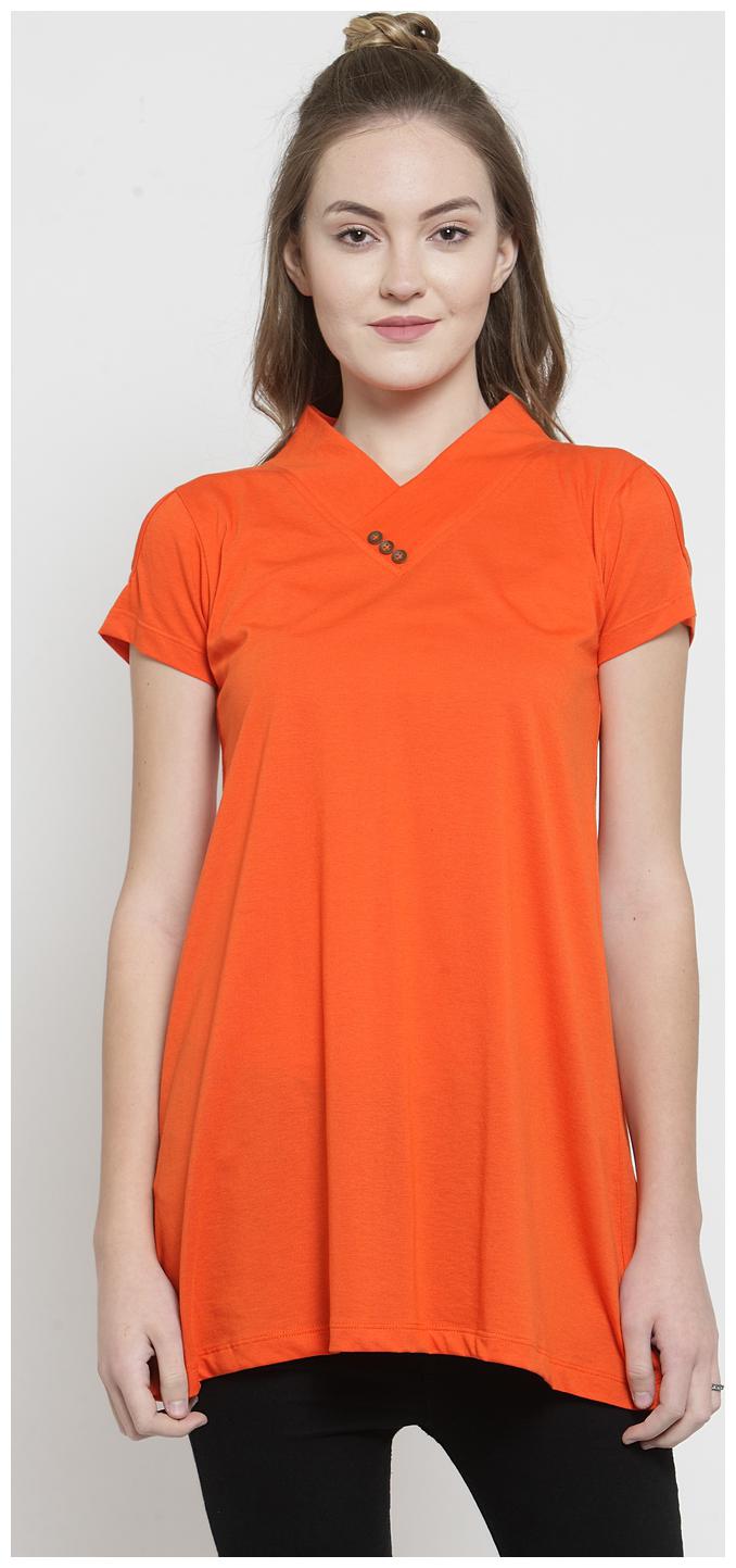 

Kalt Women Solid Regular tunic - Orange