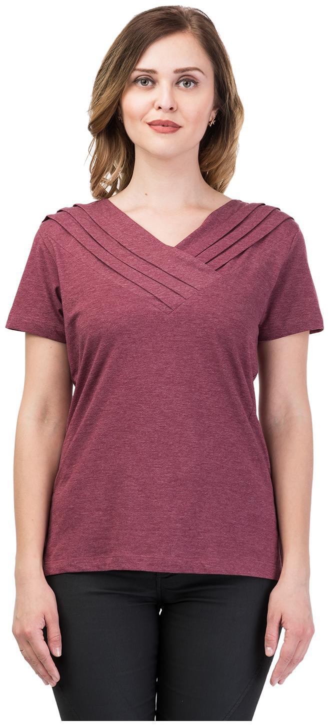 

Kalt Women Solid Regular top - Maroon Multi