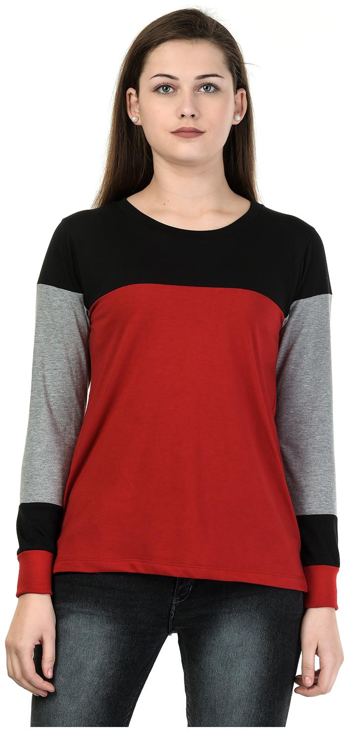 

Kalt Women Solid Regular top - Red Black