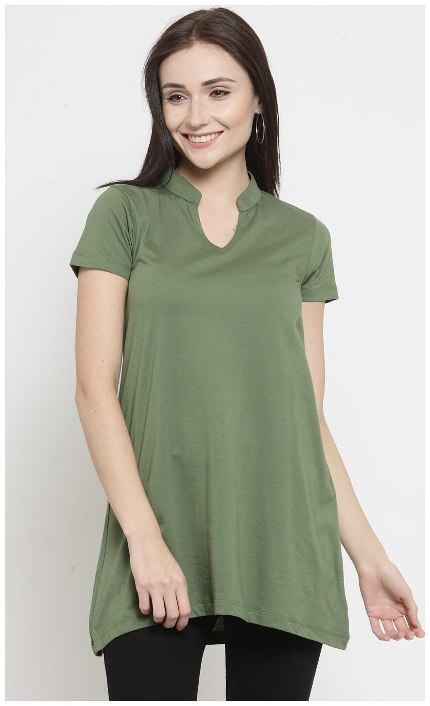 

Kalt Women Solid Regular tunic - Green