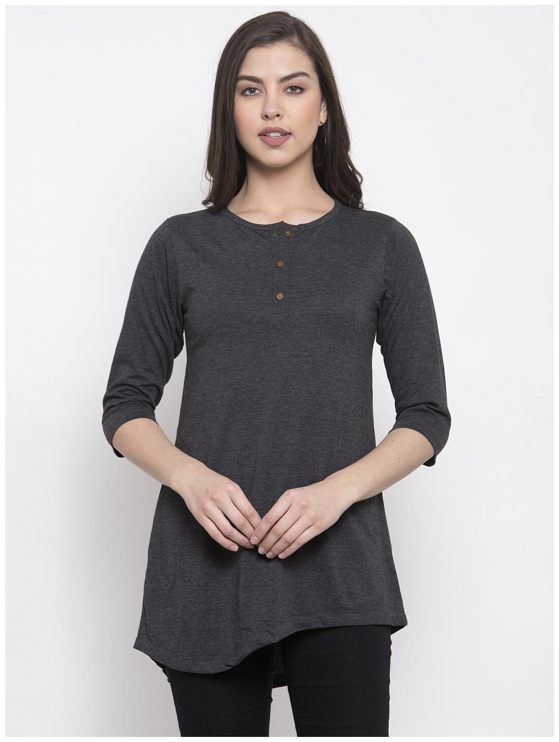 

Kalt Women Solid Regular tunic - Grey