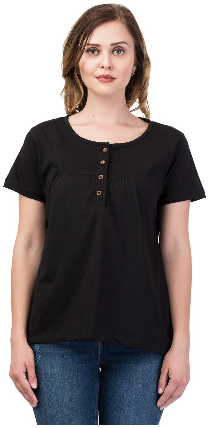 

Kalt Women s Half Sleeves Henley Neck Cotton Blend Top T-Shirt