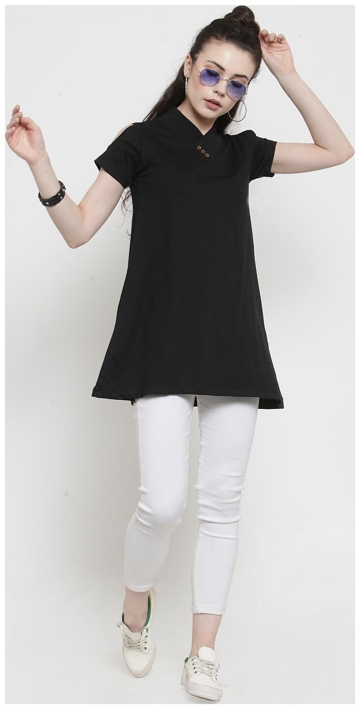 

Kalt Women Solid Regular tunic - Black