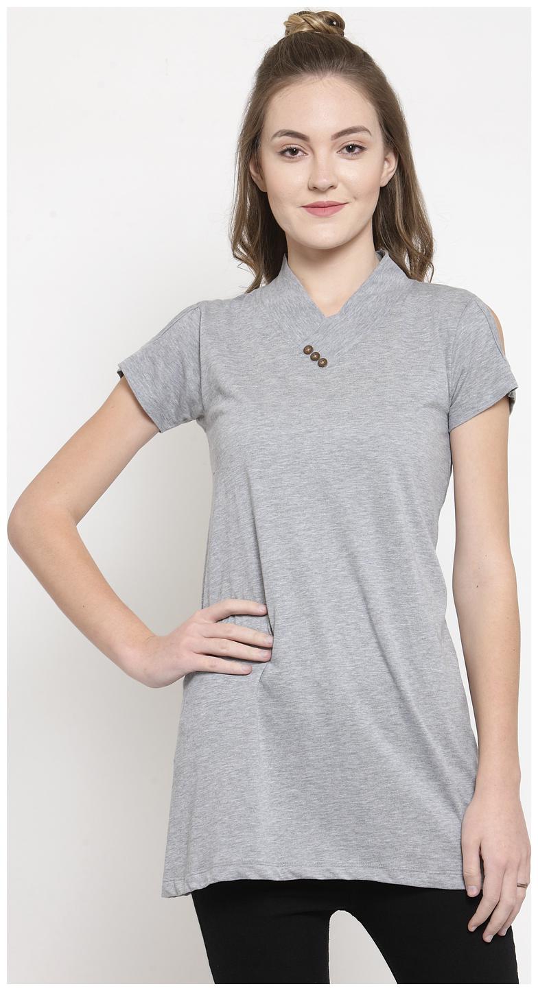 

Kalt Women Solid Regular tunic - Grey