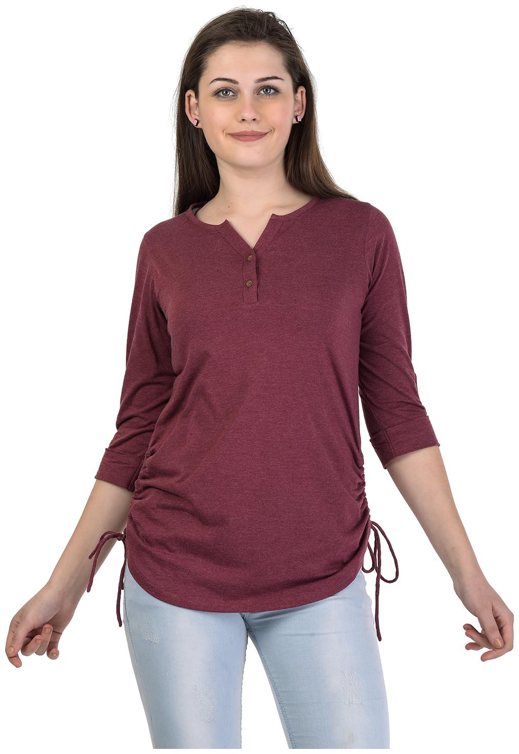

Kalt Women Solid Regular tunic - Maroon