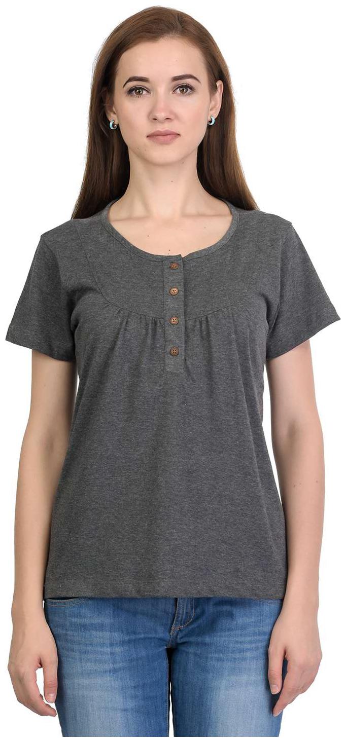 

Kalt Women s Half Sleeves Henley Neck Cotton Blend Top T-Shirt