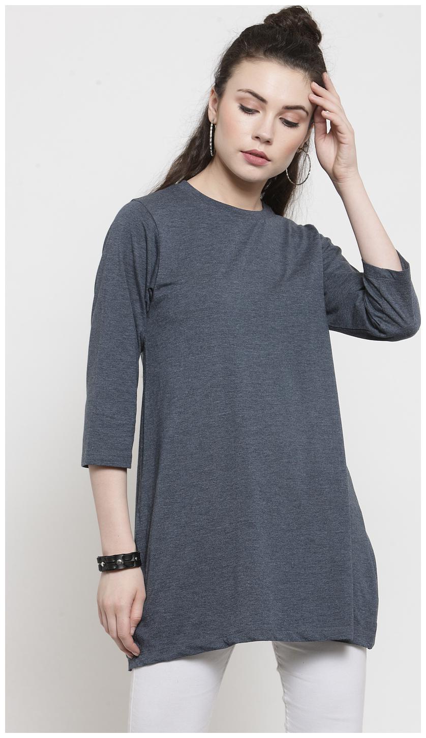 

Kalt Women Solid Regular tunic - Blue