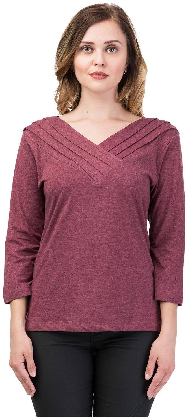

Kalt Women Solid Regular top - Maroon