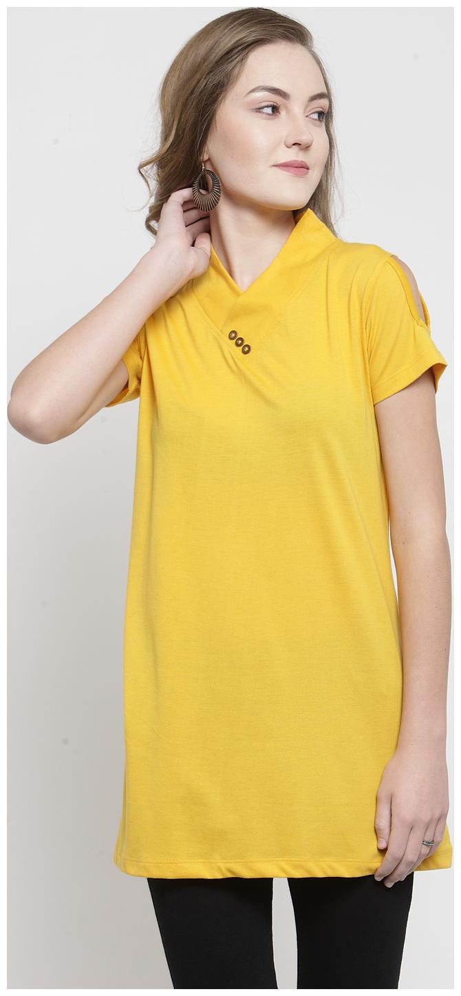 

Kalt Women Solid Regular tunic - Yellow