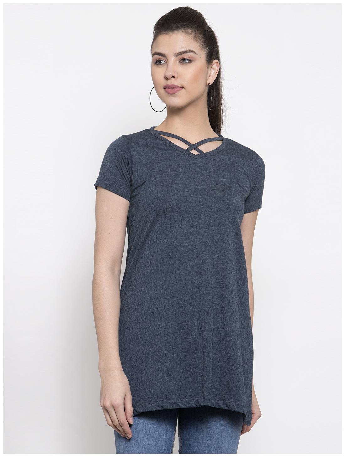 

Kalt Women Colourblocked Regular tunic - Blue