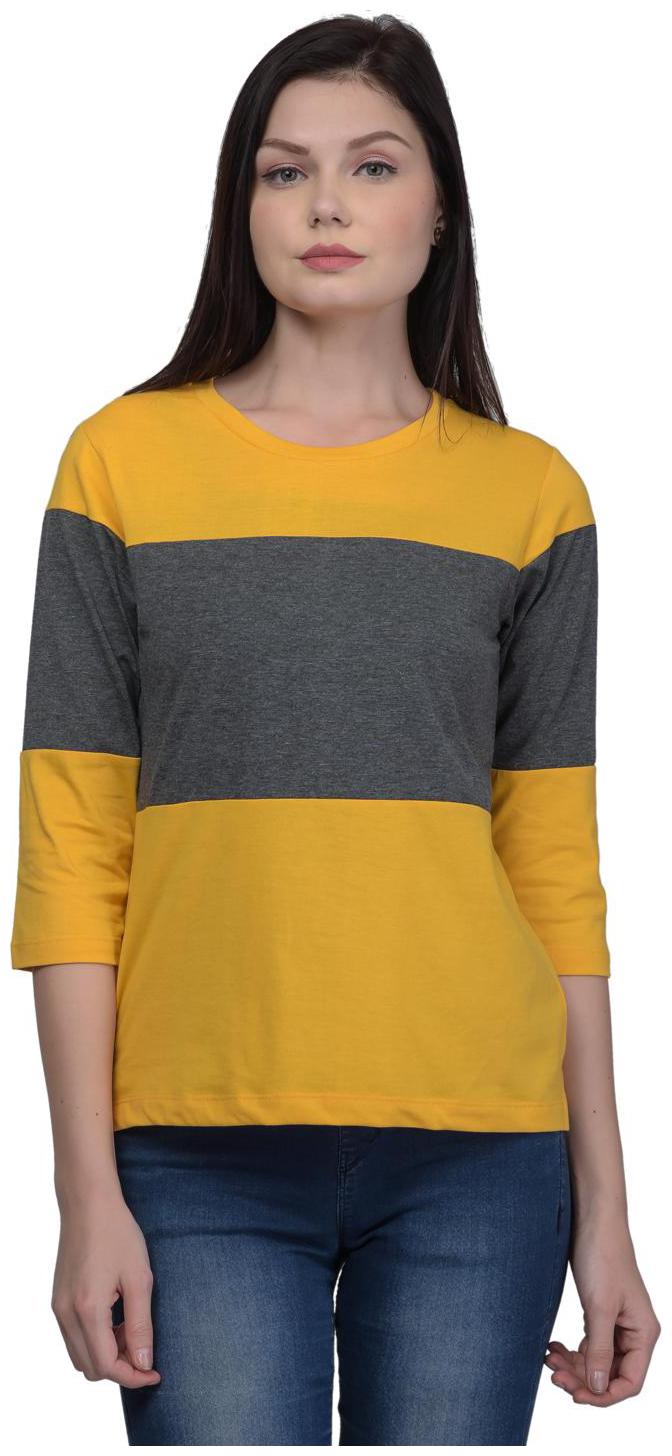 

Kalt Women Striped Regular top - Yellow Grey