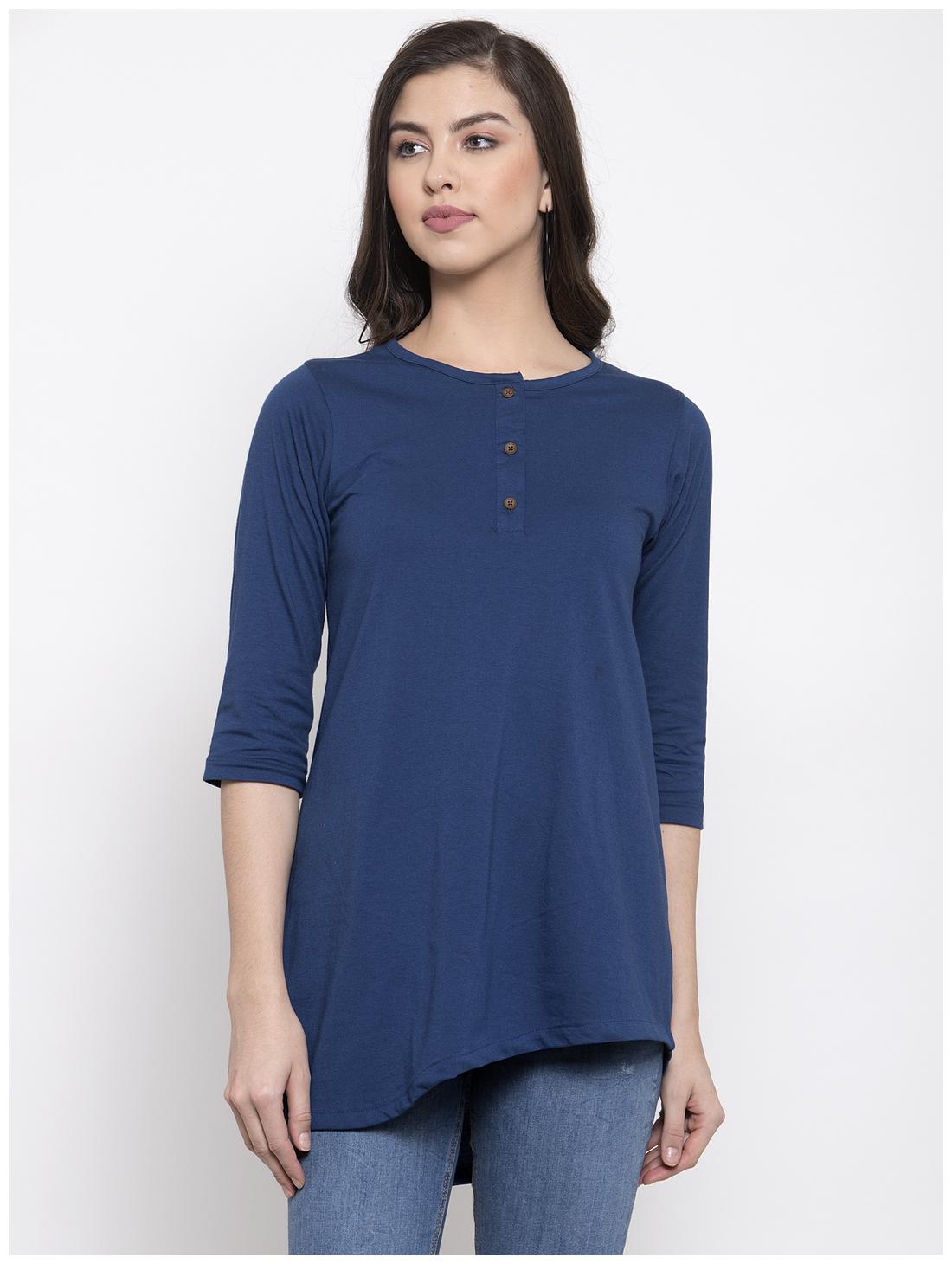 

Kalt Women Solid Regular tunic - Blue