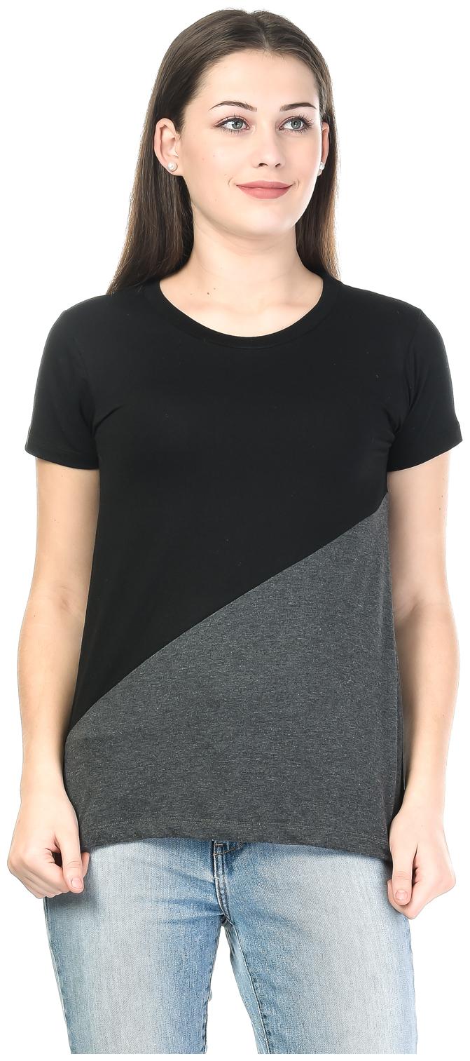 

Kalt Women Grey Regular fit Round neck Cotton Blended T shirt