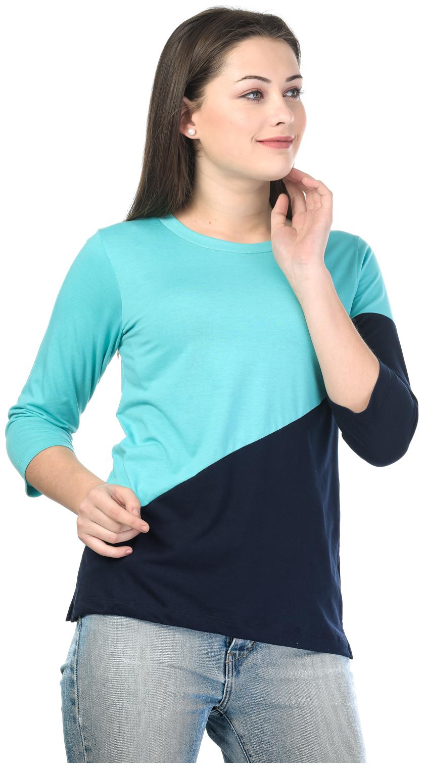 

Kalt Women Black Regular fit Round neck Cotton Blended T shirt