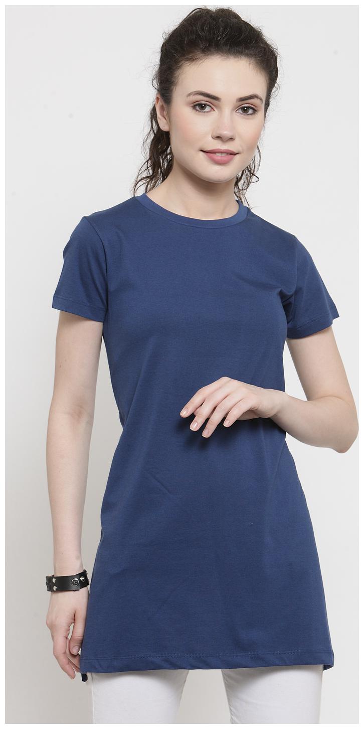

Kalt Women Solid Regular tunic - Blue