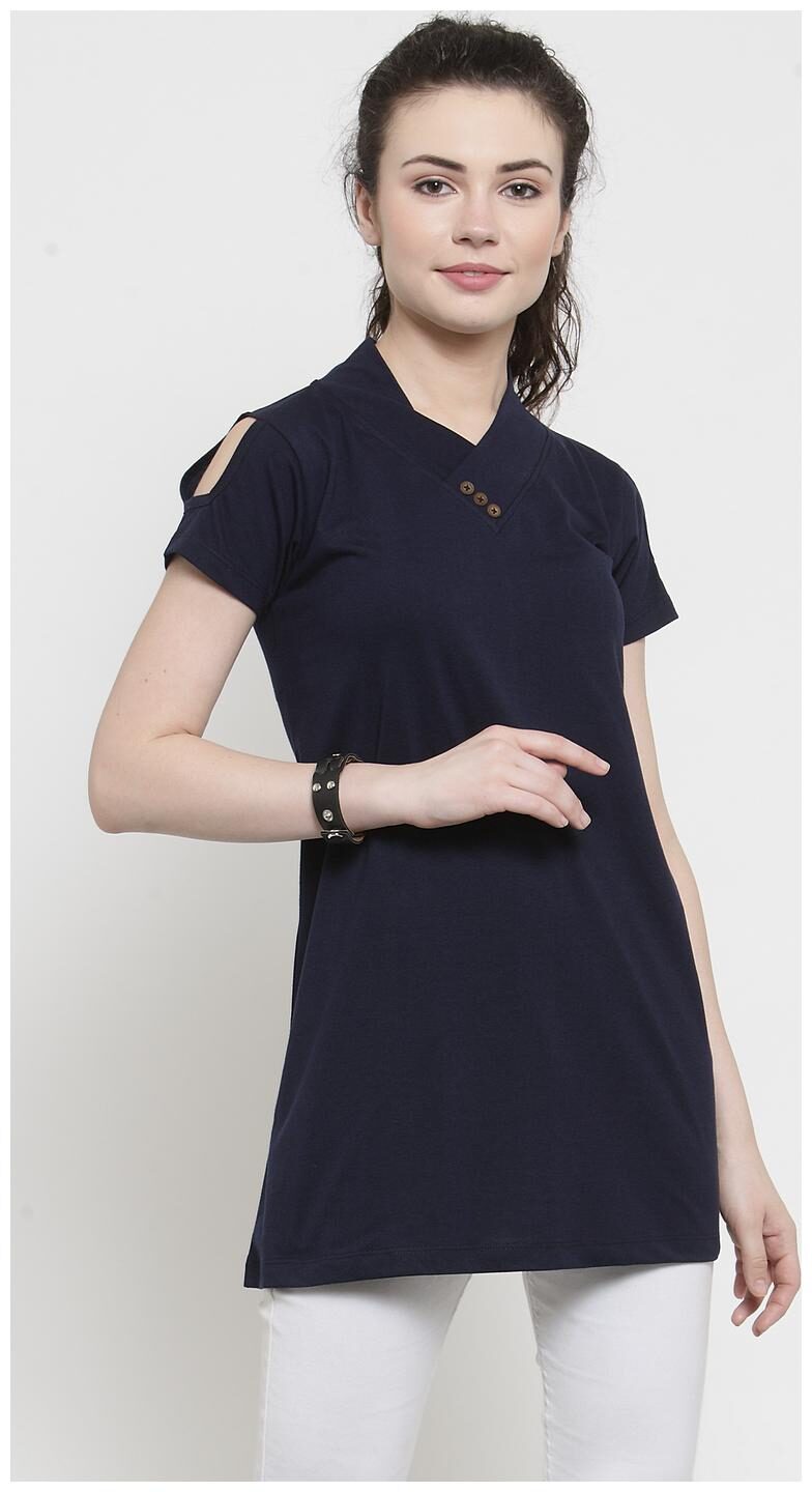 

Kalt Women Solid Regular tunic - Blue