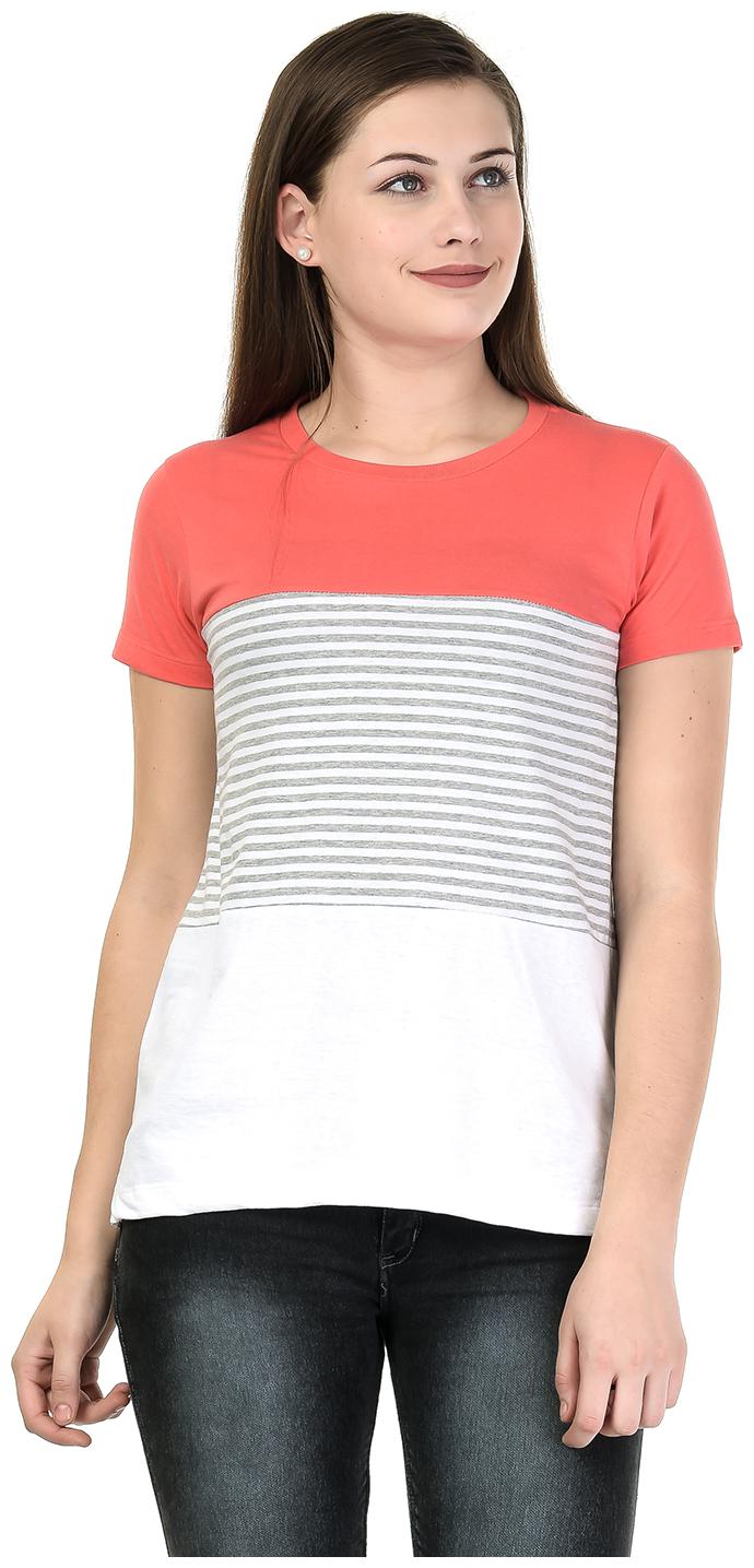

Kalt Women Pink Regular fit Round neck Cotton Blended T shirt