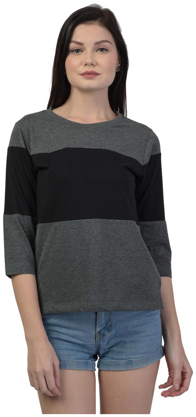 

Kalt Women Striped Regular top - Black Grey