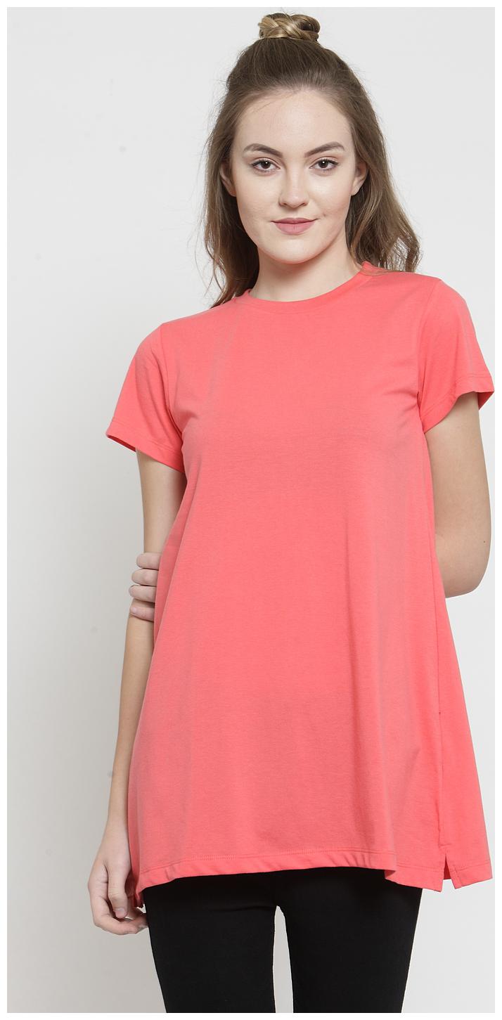 

Kalt Women Solid Regular tunic - Peach