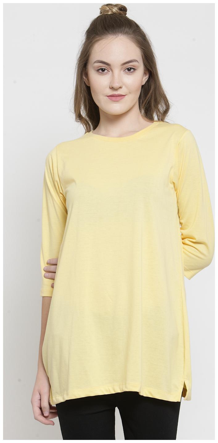 

Kalt Women Solid Regular tunic - Yellow