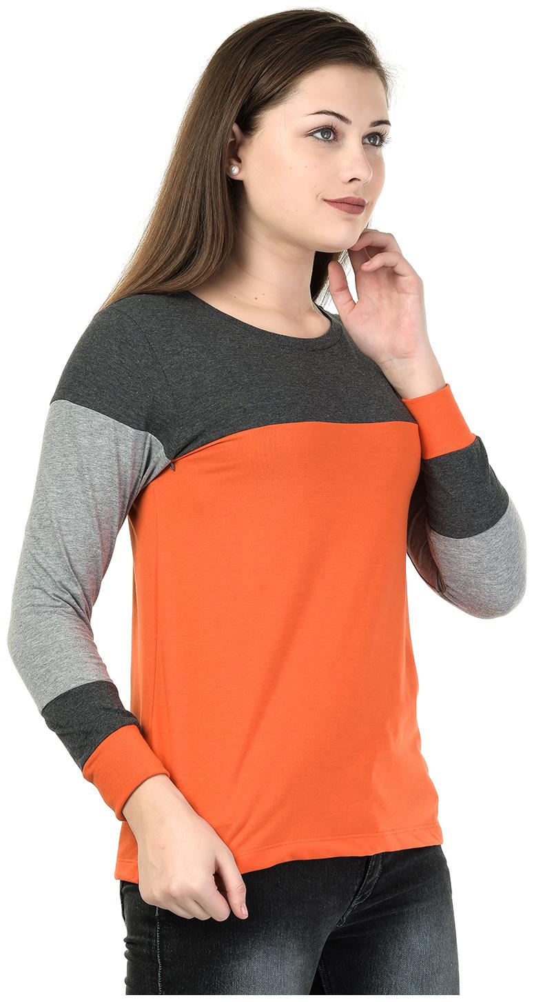 

Kalt Women Solid Regular top - Orange Grey