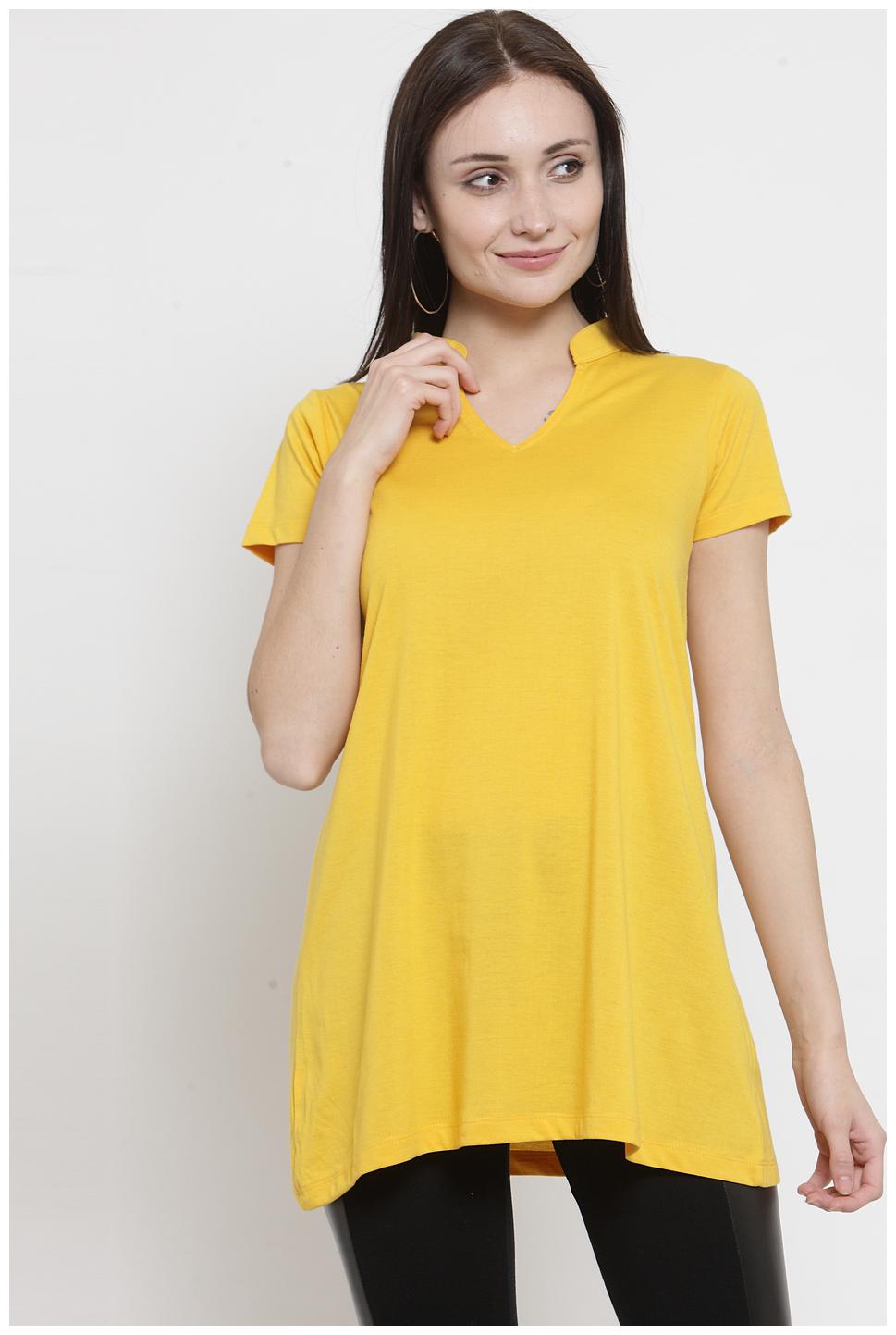 

Kalt Women Solid Regular tunic - Yellow