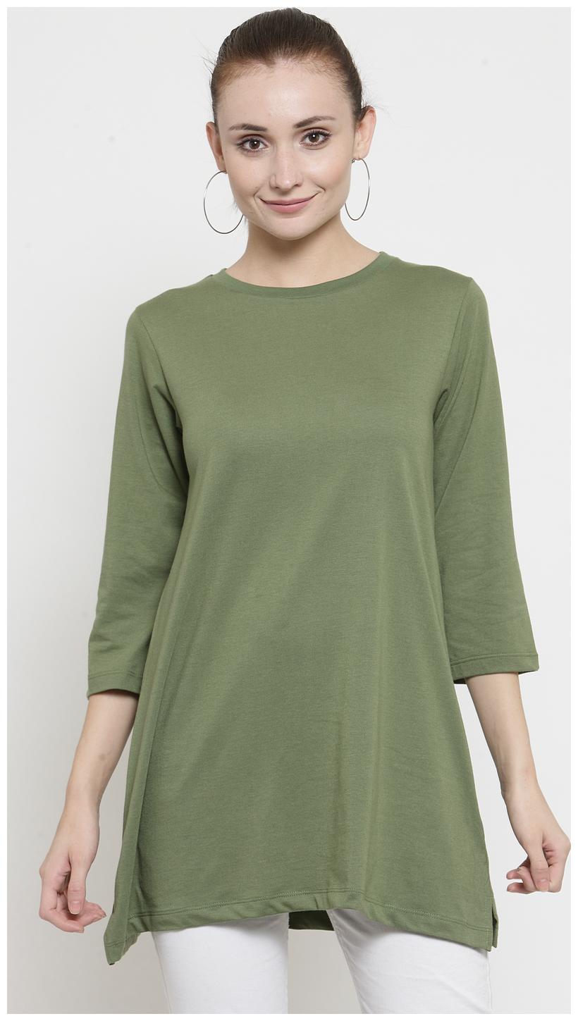 

Kalt Women Solid Regular tunic - Green