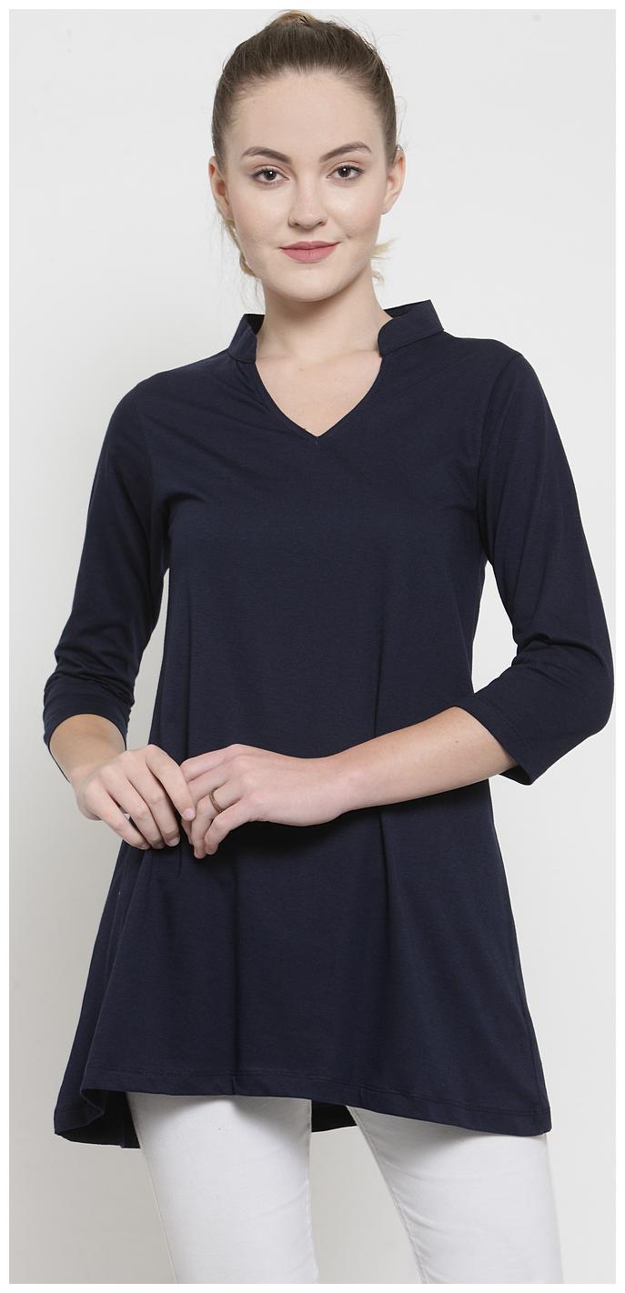 

Kalt Women Solid Regular tunic - Blue