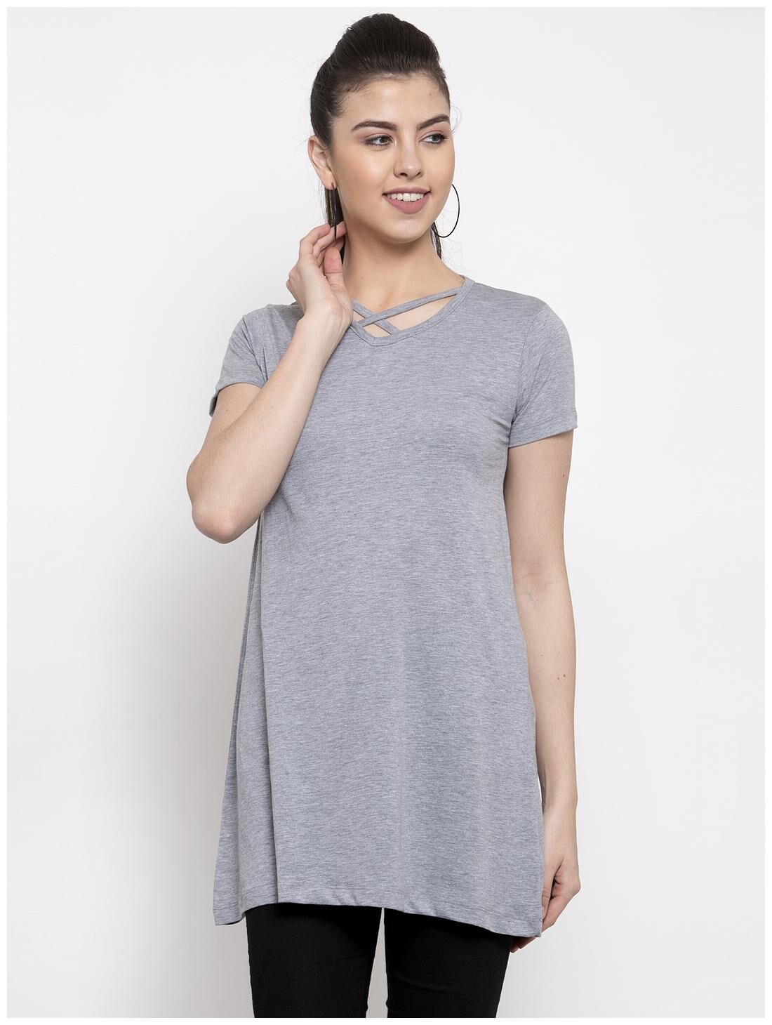 

Kalt Women Solid Fusion tunic - Grey