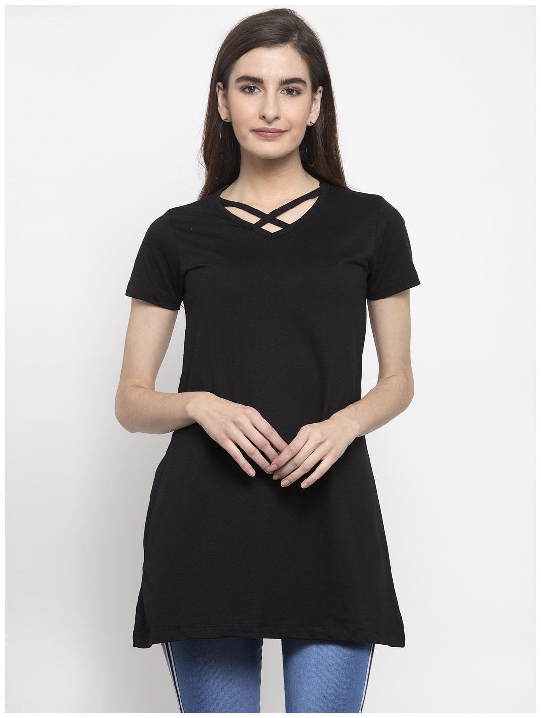 

Kalt Women Solid Regular top - Black