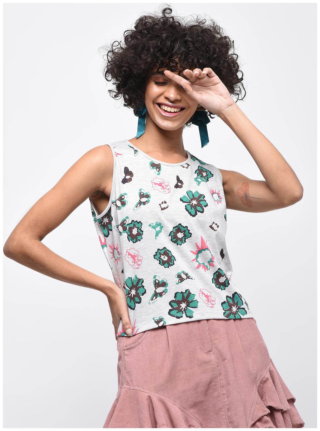 

Kapoor Brother s Women Multi Regular fit Round neck Cotton Tank top