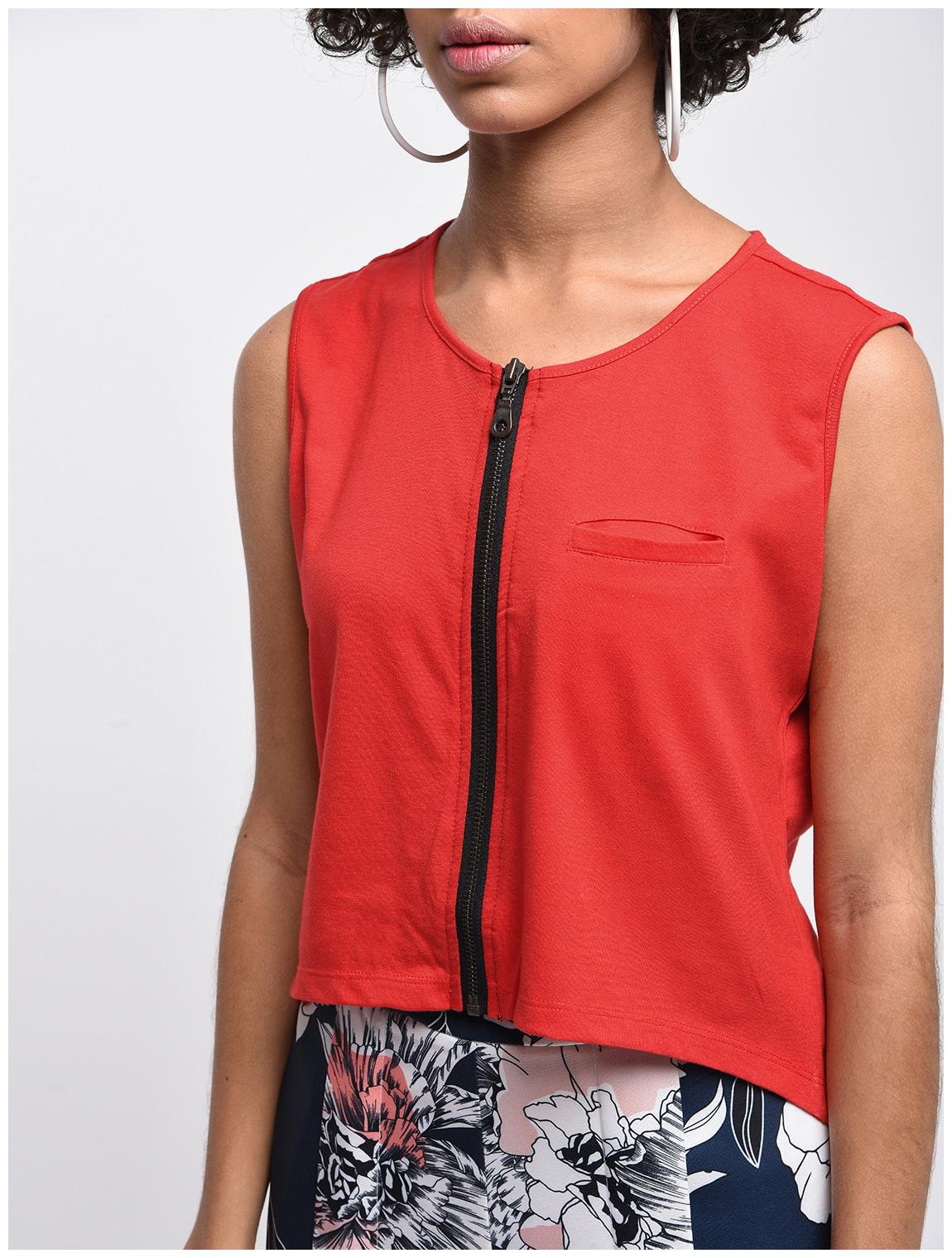 

Kapoor Brother s Women Red Regular fit Round neck Viscose rayon Tank top