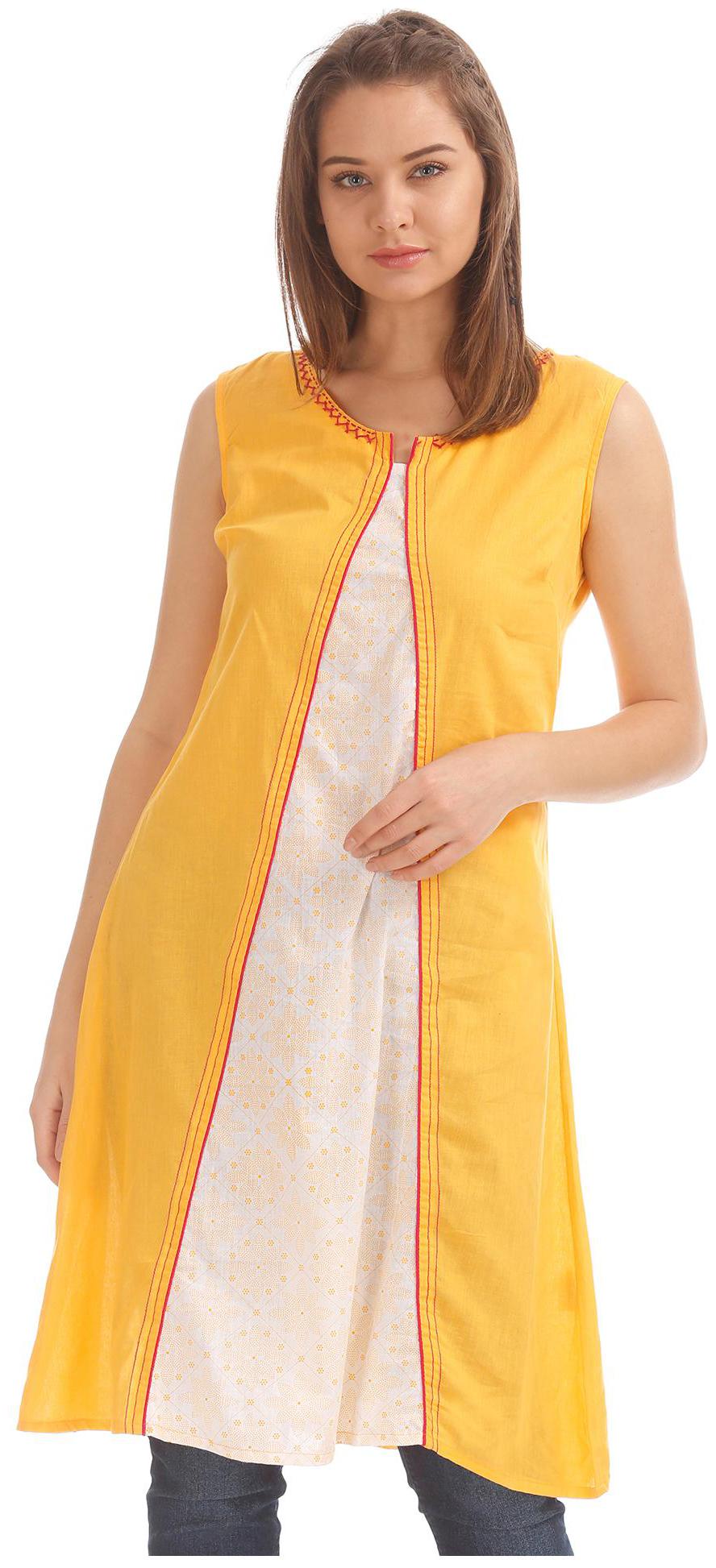 

Karigari Cotton Printed Yellow Kurta