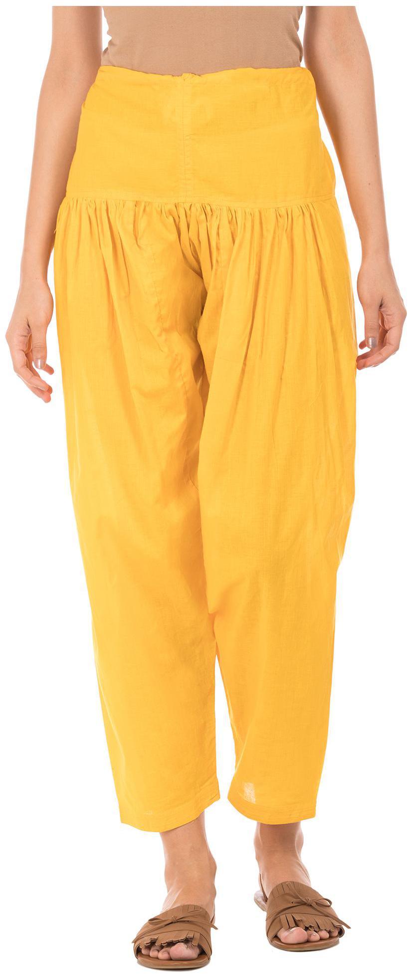 

Karigari Cotton Salwar - Yellow