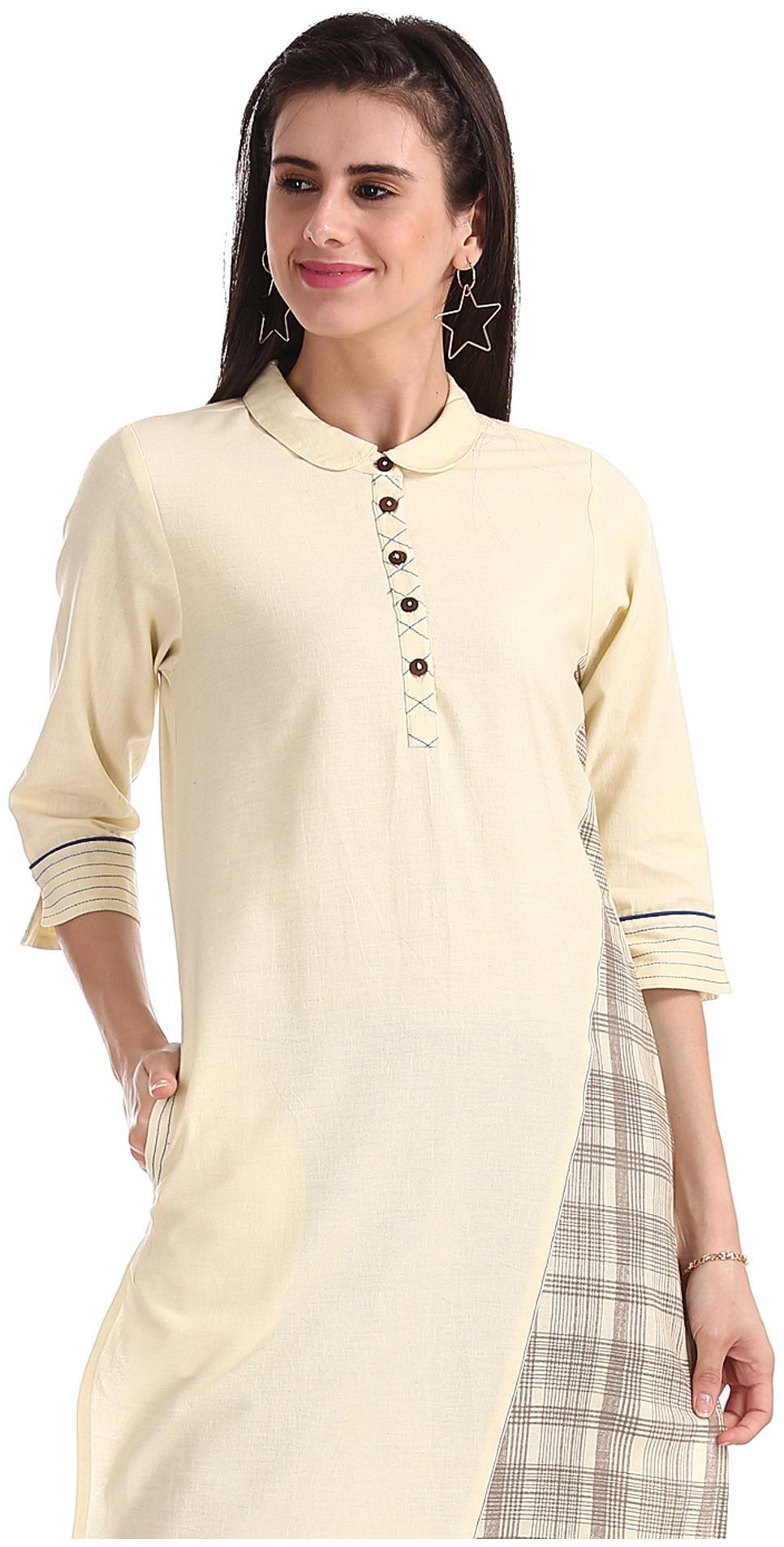 

Karigari Women White Printed Straight Kurta