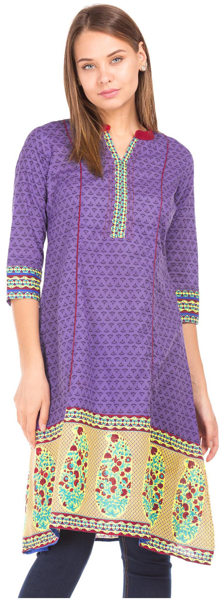 

Karigari Women Purple Printed Straight Kurta