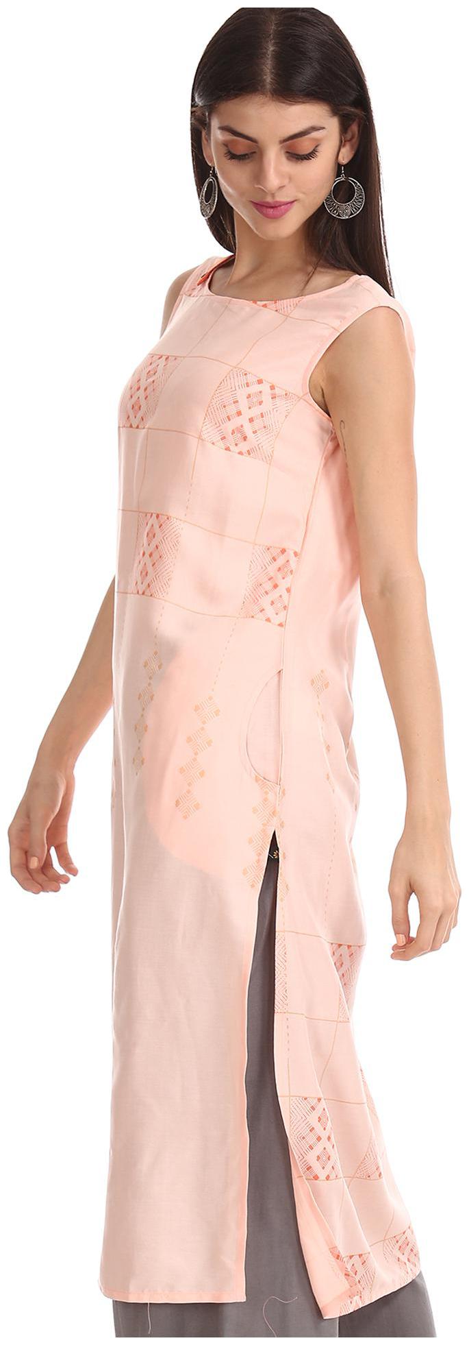 

Karigari Women Orange Printed Straight Kurta