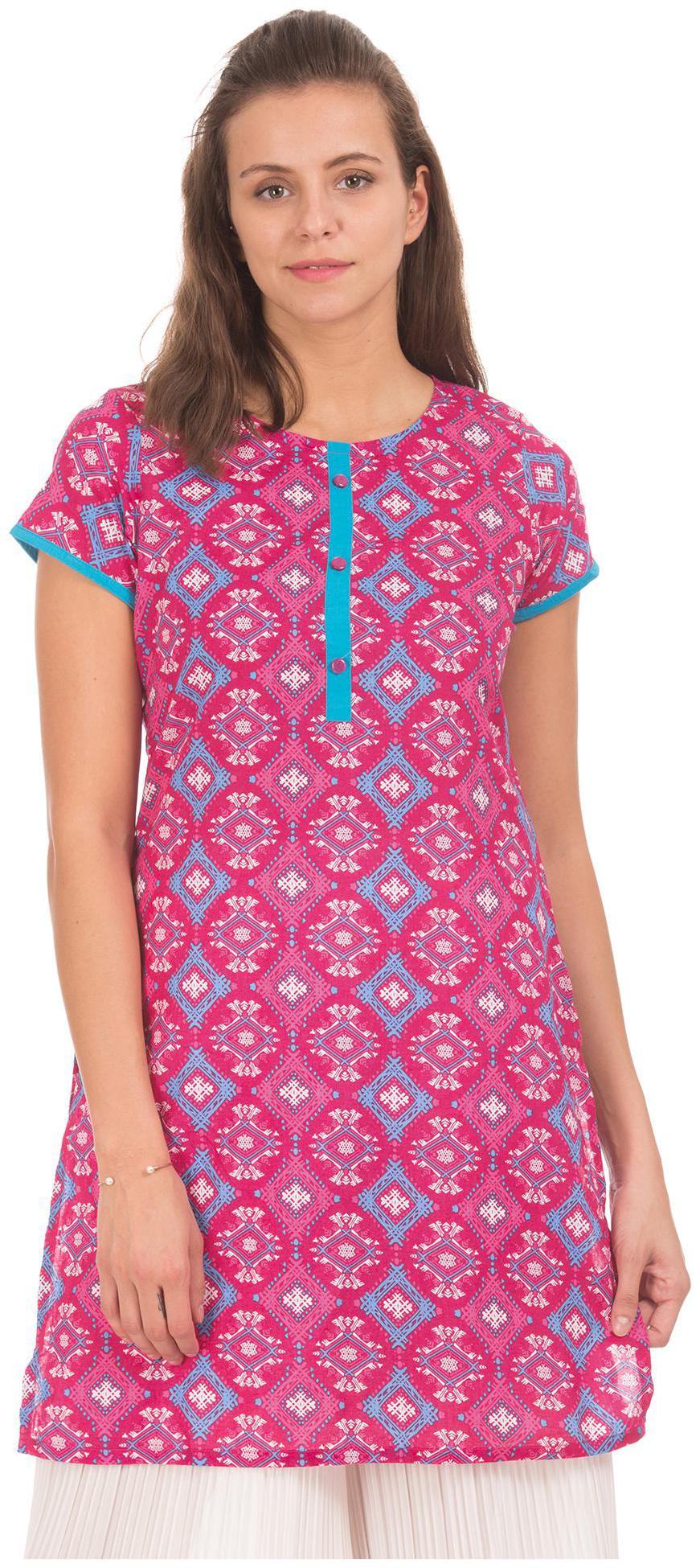 

Karigari Women Pink Printed Straight Kurta