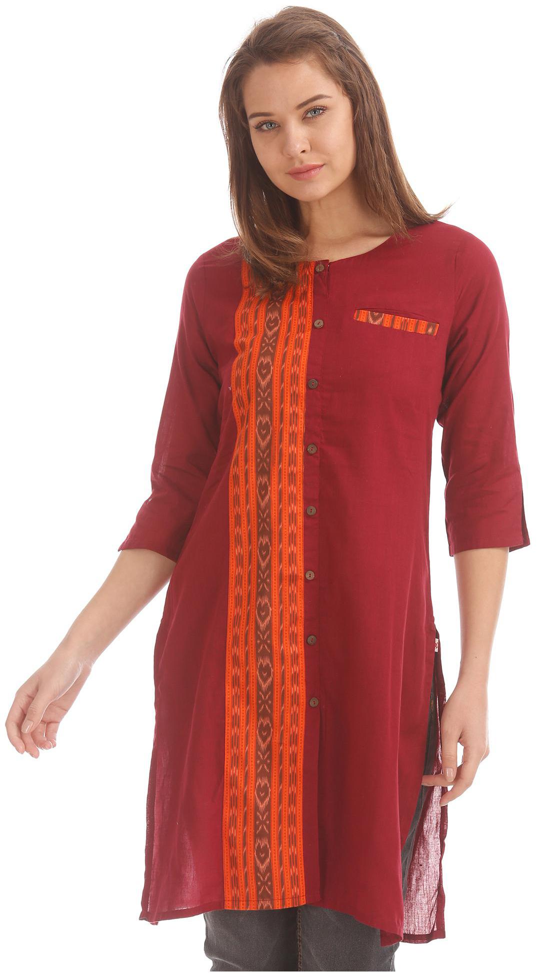 

Karigari Women Red Printed Straight Kurta